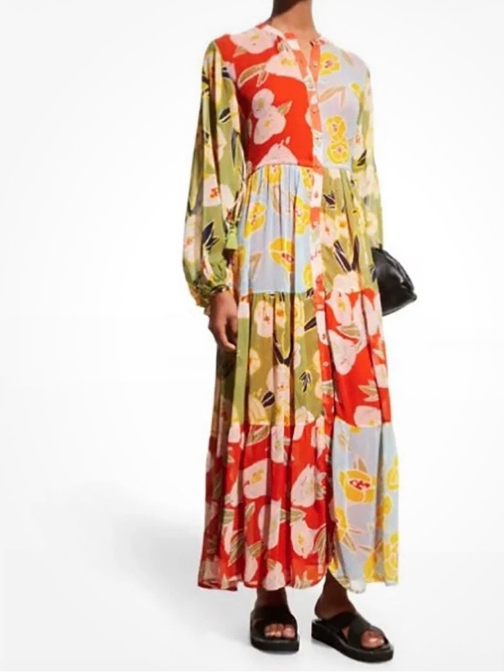 Carolina K Long Multi Colored Dress women sz small
